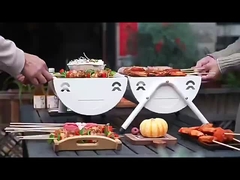 Charcoal BBQ Grill Trolley Smoker Barbecue Grill With Side Table S/M/XL