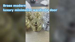 Brass modern luxury minimalist wardrobe door single hole handle cabinet drawer shoe cabinet Nordic s