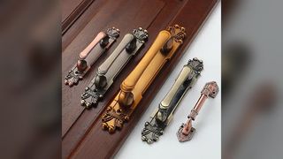 European antique copper exposed door handle, large door, wooden door, double door handle, invisible