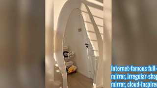 Internet-famous full-length mirror, irregular-shaped mirror, cloud-inspired floor mirror, asymmetric