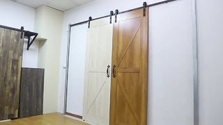J-shaped barn door suspension rail hardware accessory set, sliding sliding sliding door, silent guid