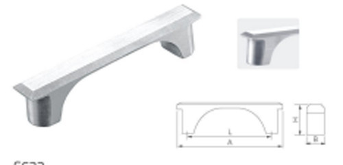 Strong Anti Rust Stainless Steel Long Handles 224mm Square Hollow Kitchen Cabinet