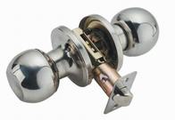 Brushed Metal Stainless Steel Spherical Knob Door Cylinder Lock For Household Doors