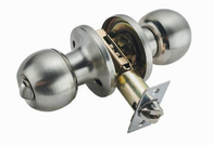 Brushed Metal Stainless Steel Spherical Door Knob Cylinder Lock For Household Doors
