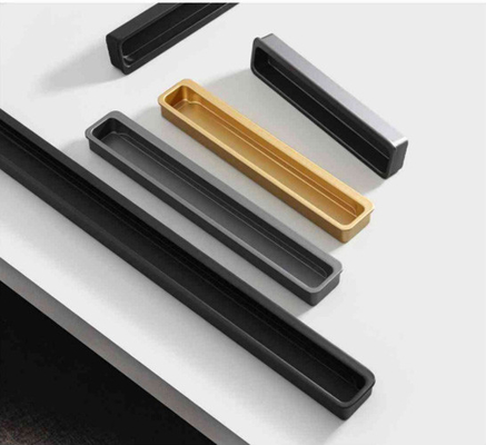 Flush Recessed Sliding Door Handle Furniture Luxury Bedroom Hardware Concealed Drawer Cabinet Pull Minimalist Embedded H