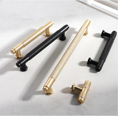 Gold Nordic Kitchen Drawer Wardrobe Pull Handles Embossing Knobs Furniture Cabinets Door Knurling Knurled Handle