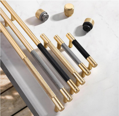 Gold Nordic Kitchen Drawer Wardrobe Pull Handles Embossing Knobs Furniture Cabinets Door Knurling Knurled Handle