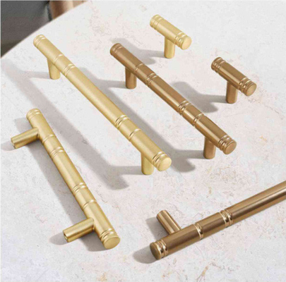 Gold Nordic Kitchen Drawer Wardrobe Brass Pull Handles Embossing Knobs Furniture Cabinets Door Knurling Knurled Handle