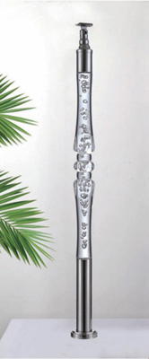 Clear Crystal Acrylic Steel Railing And Staircase Railing Cristal Glass Stair Pillar