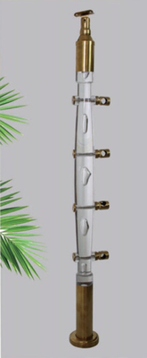 2024 Luxurious Interior Prefinished Crystal Pillar Balustrade Acrylic Baluster Staircase Stair Handrail Design
