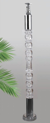 2024 Luxurious Interior Prefinished Crystal Pillar Balustrade Acrylic Baluster Staircase Stair Handrail Design