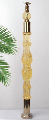Acrylic Crystal Baluster Clear Transparency Handrail Customized Size Luxury Gold Decorative Acrylic Stai