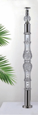 Acrylic Crystal Baluster Clear Transparency Handrail Customized Size Luxury Gold Decorative Acrylic Stai
