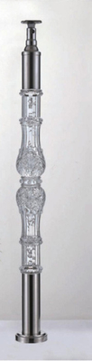 Acrylic Crystal Baluster Clear Transparency Handrail Customized Size Luxury Gold Decorative Acrylic Stai