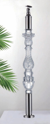 Acrylic Crystal Baluster Clear Transparency Handrail Customized Size Luxury Gold Decorative Acrylic Stai