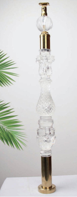 Acrylic Crystal Baluster Clear Transparency Handrail Customized Size Luxury Gold Decorative Acrylic Stai