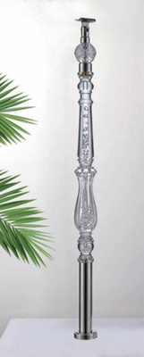 Luxury Clear Crystal Acrylic Handrail Pillars Acrylic Staircase Railing