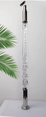 Luxury Clear Crystal Acrylic Handrail Pillars Acrylic Staircase Railing