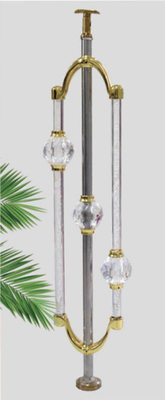 Round Tube acrylic Balustrade Post Crystal Stairs Balcony Pillar Column for Acrylic Railing Modern Design