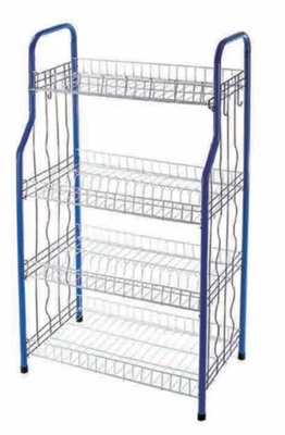 4 Tier Standing Type Kitchen Dinner Plate Dish Rack Dish Drying Rack Plate Rack With U Net Shape Unfoldable Basket