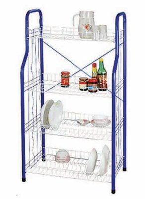 4 Tier Standing Type Kitchen Dinner Plate Dish Rack Dish Drying Rack Plate Rack With U Net Shape Unfoldable Basket