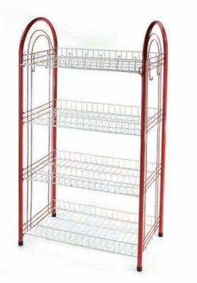 4 Tier Standing Type Kitchen Dinner Plate Dish Rack Dish Drying Rack Plate Rack With U Net Shape Unfoldable Basket