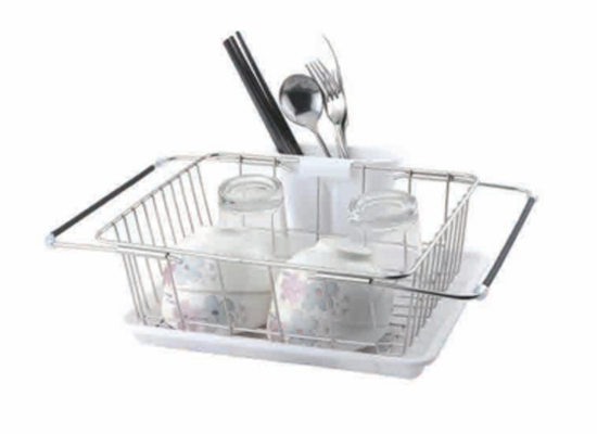Hot Sale Single-Layer Bowl Drain Rack Aluminum Kitchen Dish Drawer Bowl Rack Pull-Out Basket