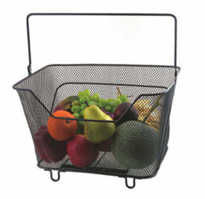 Modern Style Washable Basket Metal Black Wire Chest Freezer Organiser Fruit Storage Basket For Home