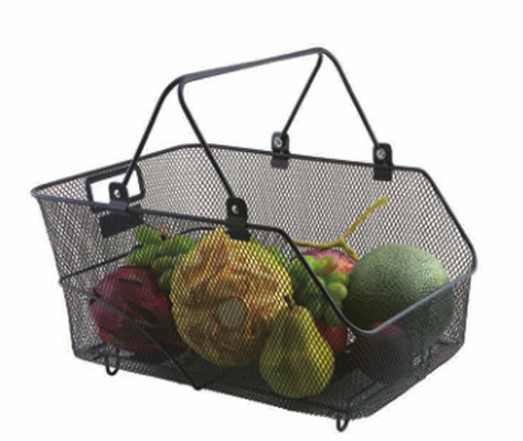 Modern Style Washable Basket Metal Black Wire Chest Freezer Organiser Fruit Storage Basket For Home