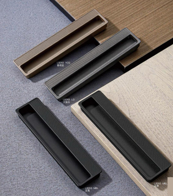 Hot Sale Big Zinc Alloy Black Industrial Concealed Recessed Cabinet Handle For Toolbox