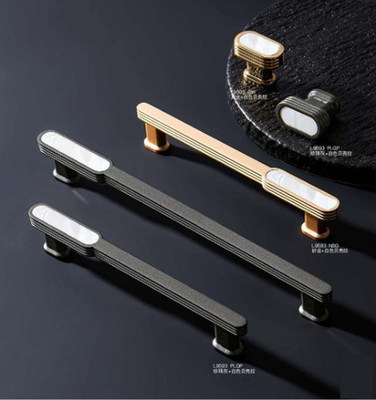 Colorful Leather Dresser Drawer Handles Black Purple Brown White Cabinet Pull Handle For Home Office