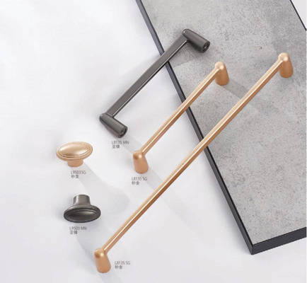 New European Style Luxury Zinc Alloy Brushed Nickel Gold Straight Bar Cabinet Door Hardware Interior Closet Knurled Hand