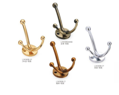 Wholesale Zinc Alloy Metal Decorative Clothes Mounted Gold Coat Hook