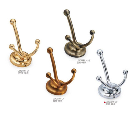 Wholesale Zinc Alloy Metal Decorative Clothes Mounted Gold Coat Hook