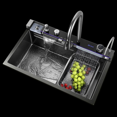 Wholesale Simple Design Custom Modern Rectangular Metal Brass Chrome Double Kitchen Sink For Home Use