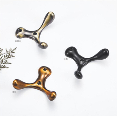 Factory Custom Metal Vintage Towel Coat Double Wall Hooks Wall Mount Black Rustic Clothes Hook