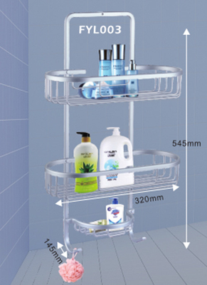 Thick Double layer Tripod Kitchen Bathroom Rack Corner Frame Space Aluminum Bathroom Shower Room Double Tripod