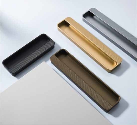 Embedded Aluminum Hidden Concealed Drawer Pull Handle For Kitchen Wardrobe Cabinet