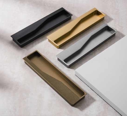 Embedded Aluminum Hidden Concealed Drawer Pull Handle For Kitchen Wardrobe Cabinet