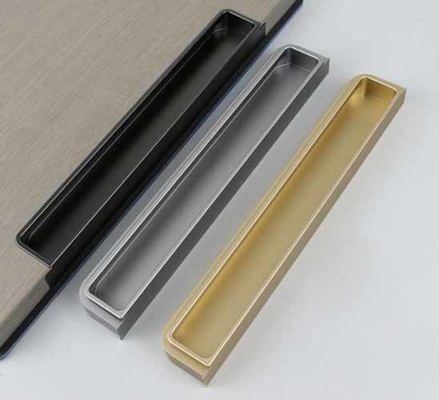 Customized Length Aluminum Concealed Handles For Wardrobe Cabinet With Clear Look