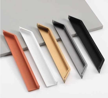 Aluminum Alloy Drawer Wardrobe Slotted Embedded Concealed Furniture Cabinet Door Pull Handle