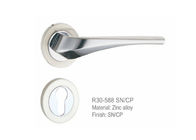 Chrome Plated Zinc Alloy Door Handle , Door Pull Handles  Profile Cylinder 85mm Length