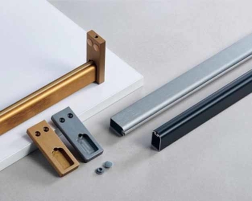 Heavy Duty Aluminium Wardrobe Tub Accessories Clothes Hanging Rod Round And Oval Closet Rod With Bracket