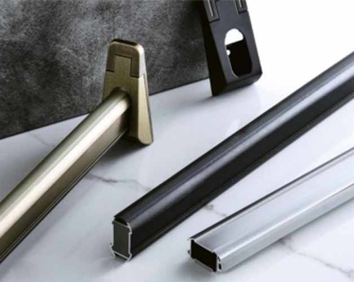 Heavy Duty Aluminium Wardrobe Tub Accessories Clothes Hanging Rod Round And Oval Closet Rod With Bracket