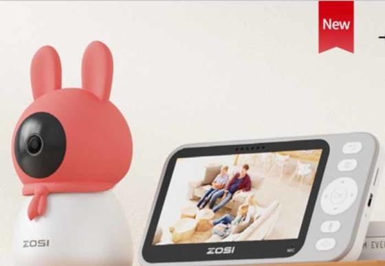 High Quality 5 Inch Wireless Smart Video Baby Monitor with Night Vision 2-Way Audio Pan Tilt Zoom Built-In Temperature Sensor