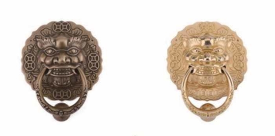 Solid Customized Brass Animal Head Knocker Pull Handle Bronze Ring Handle Antique Lion Head Door Knocker