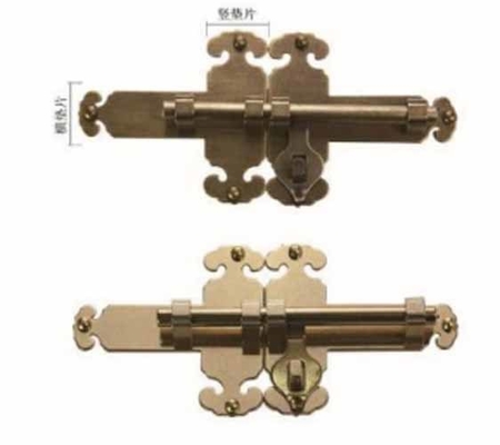Chinese-Style Courtyard Garden Gate Bolt High Security Antique-Style Copper Door Latch With Round Corner Latch Faceplate