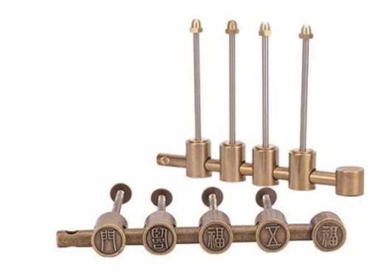 Hidden Copper Flush Bolt Latch Door Lock Locking Function And Satin Nickel Finish For Security Guard