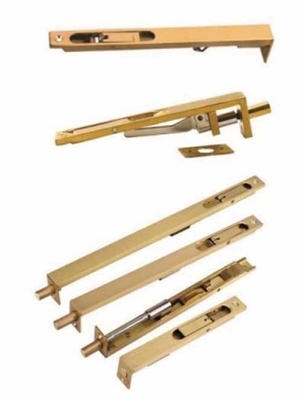 Hidden Copper Flush Bolt Latch Door Lock Locking Function And Satin Nickel Finish For Security Guard