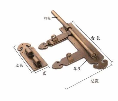 Hidden Copper Flush Bolt Latch Door Lock Locking Function And Satin Nickel Finish For Security Guard